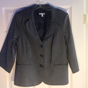 Blue quarter sleeve blazer Fashion Bug